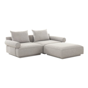 Moe's Home Rosello Modular Sectional Sofa - Eco-friendly Design With Versatile Comfort And Stylish Textured Fabric Grey Upholstery, 30% Recycled Polyester,70% Polyester,Plywood Frame Oa-1019-29
