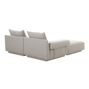 Moe's Home Rosello Modular Sectional Sofa - Eco-friendly Design With Versatile Comfort And Stylish Textured Fabric Grey Upholstery, 30% Recycled Polyester,70% Polyester,Plywood Frame Oa-1019-29