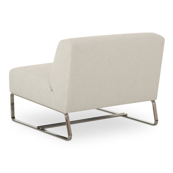 Moe's Home Jules Outdoor Accent Chair - Stylish Armless Design With Water-resistant Fabric For Ultimate Relaxation Beige Upholstery, 100% Polyester,Antiseptic Plywood Frame Oa-1029-34