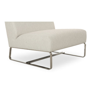 Moe's Home Jules Outdoor Accent Chair - Stylish Armless Design With Water-resistant Fabric For Ultimate Relaxation Beige Upholstery, 100% Polyester,Antiseptic Plywood Frame Oa-1029-34