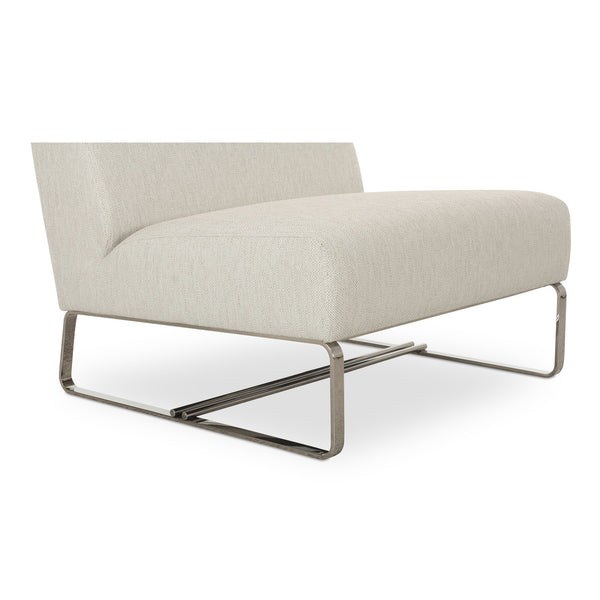 Moe's Home Jules Outdoor Accent Chair - Stylish Armless Design With Water-resistant Fabric For Ultimate Relaxation Beige Upholstery, 100% Polyester,Antiseptic Plywood Frame Oa-1029-34