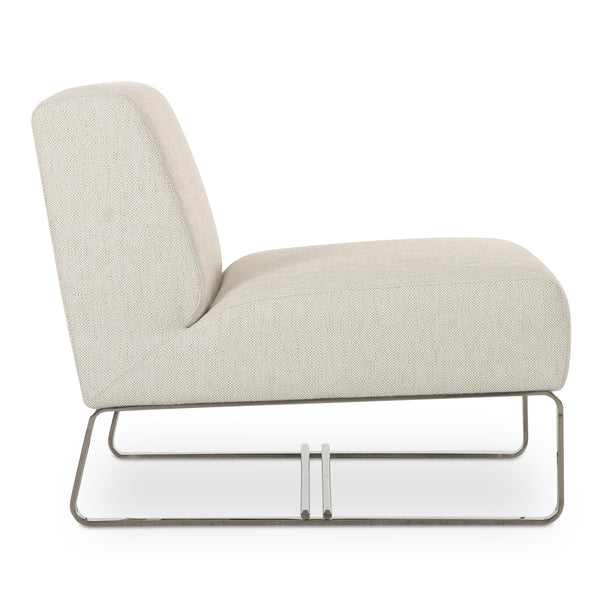 Moe's Home Jules Outdoor Accent Chair - Stylish Armless Design With Water-resistant Fabric For Ultimate Relaxation Beige Upholstery, 100% Polyester,Antiseptic Plywood Frame Oa-1029-34