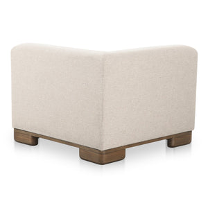 Moe's Home June Modular Sectional - Versatile Elegance With Plush Comfort, Textured Performance Fabric & Oak Base Beige Upholstery, 72% Polyester,28% Acrylic,Oak Veneer Base Oa-1030-34