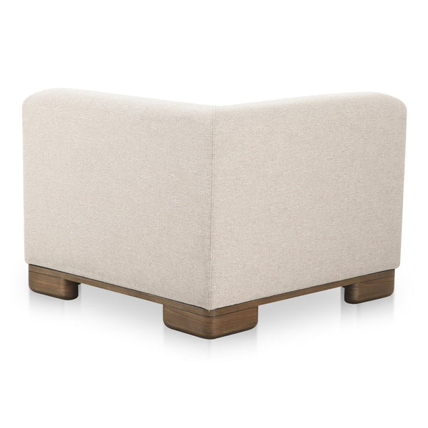 Moe's Home June Modular Sectional - Versatile Elegance With Plush Comfort, Textured Performance Fabric & Oak Base Beige Upholstery, 72% Polyester,28% Acrylic,Oak Veneer Base Oa-1030-34