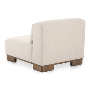 Moe's Home June Modular Sectional - Versatile Elegance With Plush Comfort, Textured Performance Fabric & Oak Base Beige Upholstery, 72% Polyester,28% Acrylic,Oak Veneer Base Oa-1031-34