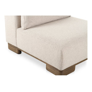 Moe's Home June Modular Sectional - Versatile Elegance With Plush Comfort, Textured Performance Fabric & Oak Base Beige Upholstery, 72% Polyester,28% Acrylic,Oak Veneer Base Oa-1031-34