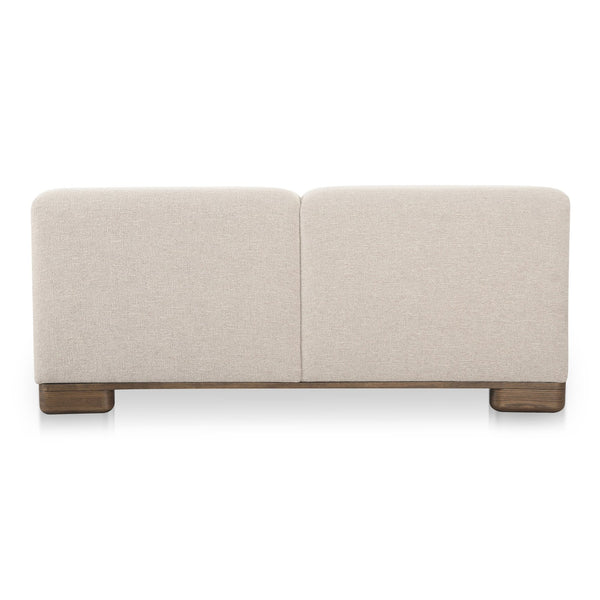 Moe's Home June Modular Sectional - Versatile Elegance With Plush Comfort, Textured Performance Fabric & Oak Base Beige Upholstery, 72% Polyester,28% Acrylic,Oak Veneer Base Oa-1032-34