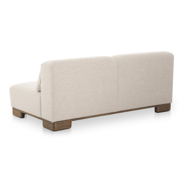 Moe's Home June Modular Sectional - Versatile Elegance With Plush Comfort, Textured Performance Fabric & Oak Base Beige Upholstery, 72% Polyester,28% Acrylic,Oak Veneer Base Oa-1032-34