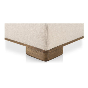 Moe's Home June Modular Sectional - Versatile Elegance With Plush Comfort, Textured Performance Fabric & Oak Base Beige Upholstery, 72% Polyester,28% Acrylic,Oak Veneer Base Oa-1033-34