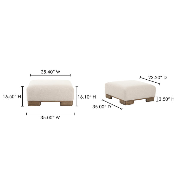 Moe's Home June Modular Sectional - Versatile Elegance With Plush Comfort, Textured Performance Fabric & Oak Base Beige Upholstery, 72% Polyester,28% Acrylic,Oak Veneer Base Oa-1033-34