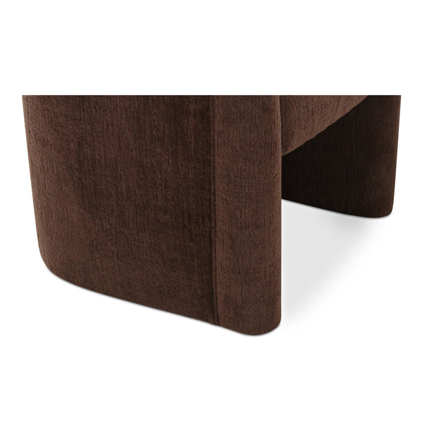 Moe's Home Mesto Rolling Dining Chair - Elegant Comfort With Upholstered Frame & Versatile Mobility For Your Home Brown Upholstery, 100% Polyester,Plywood Frame Oa-1035-20