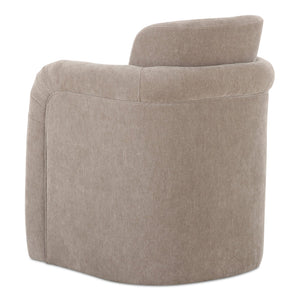 Moe's Home Mesto Rolling Dining Chair - Elegant Comfort With Upholstered Frame & Versatile Mobility For Your Home Grey Upholstery, 100% Polyester,Plywood Frame Oa-1035-39