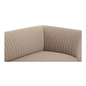 Moe's Home Zandro Sectional Sofa - Luxurious Plush Velvet Upholstery With Elegant Channel Detailing For Comfort Beige Upholstery, 100% Polyester,Plywood Frame Oa-1036-34-l-0