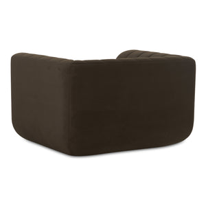 Moe's Home Rosy Lounge Chair - Oversized Art Deco-inspired Comfort With Textured Upholstery For Chic Spaces Brown Upholstery, 100% Polyester,Plywood Frame Oa-1037-20