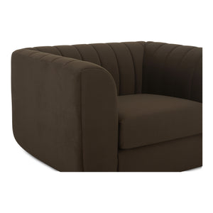 Moe's Home Rosy Lounge Chair - Oversized Art Deco-inspired Comfort With Textured Upholstery For Chic Spaces Brown Upholstery, 100% Polyester,Plywood Frame Oa-1037-20