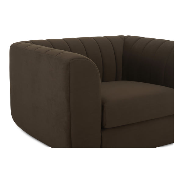 Moe's Home Rosy Lounge Chair - Oversized Art Deco-inspired Comfort With Textured Upholstery For Chic Spaces Brown Upholstery, 100% Polyester,Plywood Frame Oa-1037-20