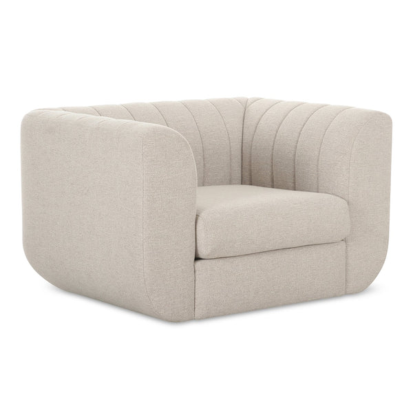 Moe's Home Rosy Lounge Chair - Oversized Art Deco-inspired Comfort With Textured Upholstery For Chic Spaces Beige Upholstery, 100% Polyester,Plywood Frame Oa-1037-34