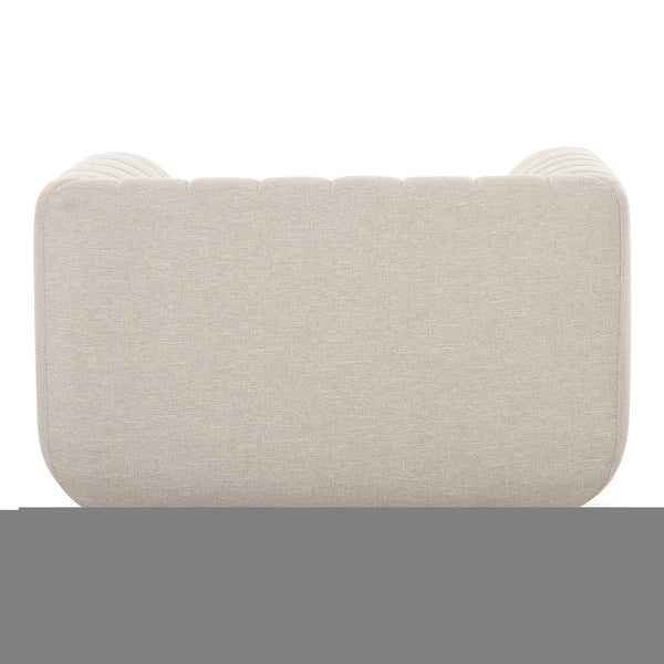 Moe's Home Rosy Lounge Chair - Oversized Art Deco-inspired Comfort With Textured Upholstery For Chic Spaces Beige Upholstery, 100% Polyester,Plywood Frame Oa-1037-34