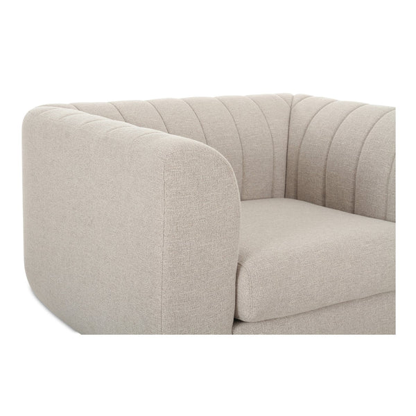 Moe's Home Rosy Lounge Chair - Oversized Art Deco-inspired Comfort With Textured Upholstery For Chic Spaces Beige Upholstery, 100% Polyester,Plywood Frame Oa-1037-34