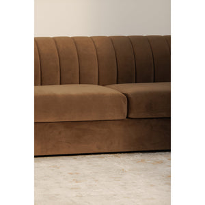 Moe's Home Rosy Sofa - Luxurious Oversized Art Deco-inspired Lounge Seating With Textured Upholstery For 4 Brown Upholstery, 100% Polyester,Plywood Frame Oa-1038-20