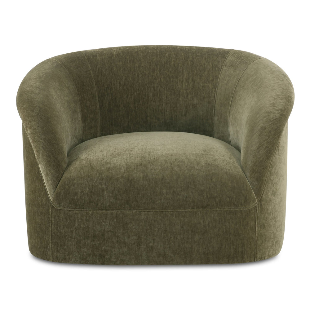 Moe's Home Thora Lounge Chair - Vintage Meets Contemporary Elegance With Soft Velvet Upholstery And Comfort Green Upholstery, 100% Polyester,Plywood Frame Oa-1039-27