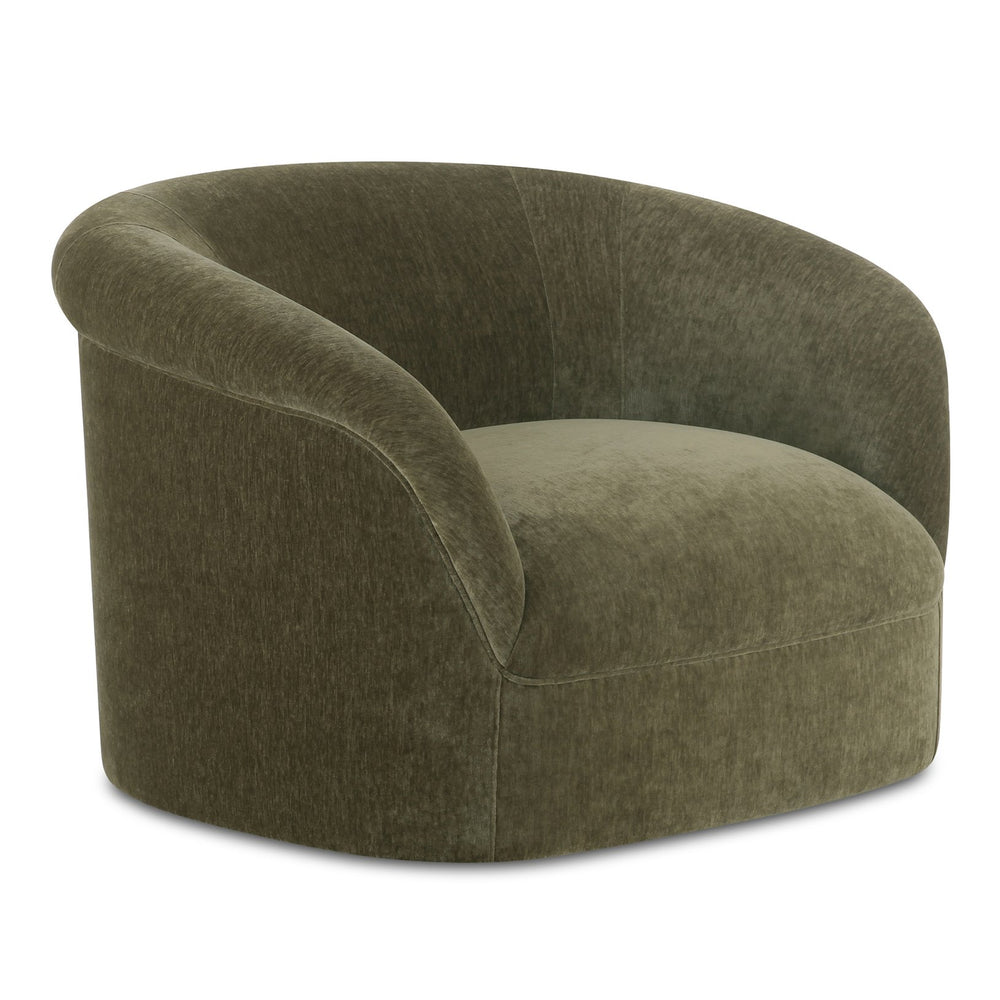 Moe's Home Thora Lounge Chair - Vintage Meets Contemporary Elegance With Soft Velvet Upholstery And Comfort Green Upholstery, 100% Polyester,Plywood Frame Oa-1039-27