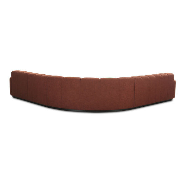 Moe's Home Roman L-shaped Sectional Sofa - Vintage Meets Modern Design With Plush Comfort For Stylish Living Spaces Orange Upholstery, 90% Polyester,10% Linen,Plywood Frame Oa-1042-12-0
