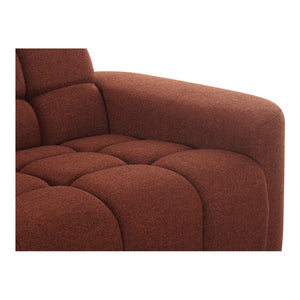 Moe's Home Roman L-shaped Sectional Sofa - Vintage Meets Modern Design With Plush Comfort For Stylish Living Spaces Orange Upholstery, 90% Polyester,10% Linen,Plywood Frame Oa-1042-12-0