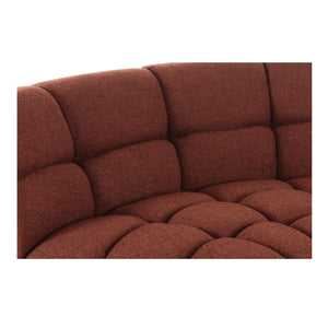 Moe's Home Roman L-shaped Sectional Sofa - Vintage Meets Modern Design With Plush Comfort For Stylish Living Spaces Orange Upholstery, 90% Polyester,10% Linen,Plywood Frame Oa-1042-12-0