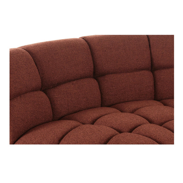 Moe's Home Roman L-shaped Sectional Sofa - Vintage Meets Modern Design With Plush Comfort For Stylish Living Spaces Orange Upholstery, 90% Polyester,10% Linen,Plywood Frame Oa-1042-12-0
