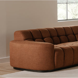 Moe's Home Roman L-shaped Sectional Sofa - Vintage Meets Modern Design With Plush Comfort For Stylish Living Spaces Orange Upholstery, 90% Polyester,10% Linen,Plywood Frame Oa-1042-12-0