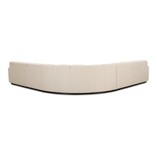 Moe's Home Roman L-shaped Sectional Sofa - Vintage Meets Modern Design With Plush Comfort For Stylish Living Spaces Beige Upholstery, 90% Polyester,10% Linen,Plywood Frame Oa-1042-34-0