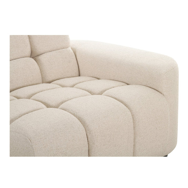 Moe's Home Roman L-shaped Sectional Sofa - Vintage Meets Modern Design With Plush Comfort For Stylish Living Spaces Beige Upholstery, 90% Polyester,10% Linen,Plywood Frame Oa-1042-34-0