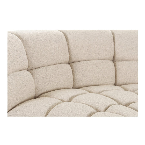 Moe's Home Roman L-shaped Sectional Sofa - Vintage Meets Modern Design With Plush Comfort For Stylish Living Spaces Beige Upholstery, 90% Polyester,10% Linen,Plywood Frame Oa-1042-34-0