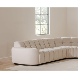 Moe's Home Roman L-shaped Sectional Sofa - Vintage Meets Modern Design With Plush Comfort For Stylish Living Spaces Beige Upholstery, 90% Polyester,10% Linen,Plywood Frame Oa-1042-34-0