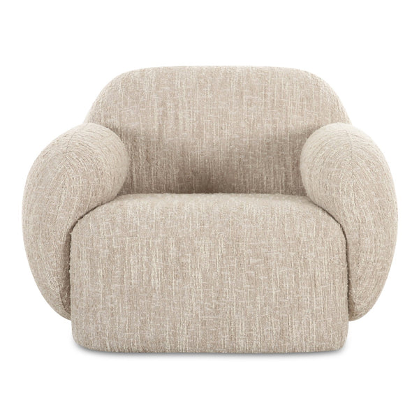 Moe's Home Hazel Lounge Chair – Modern Velvet Seating With Curved Arms For Chic Minimalist Home Décor Beige Upholstery, 90% Polyester,10% Acrylic,Plywood Frame Oa-1043-34