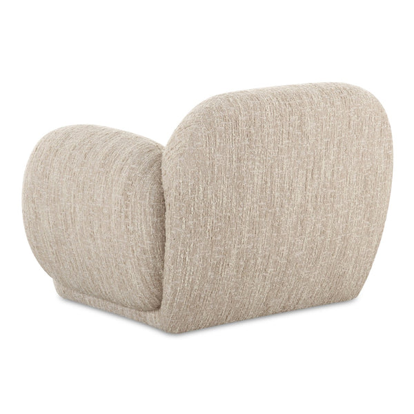 Moe's Home Hazel Lounge Chair – Modern Velvet Seating With Curved Arms For Chic Minimalist Home Décor Beige Upholstery, 90% Polyester,10% Acrylic,Plywood Frame Oa-1043-34