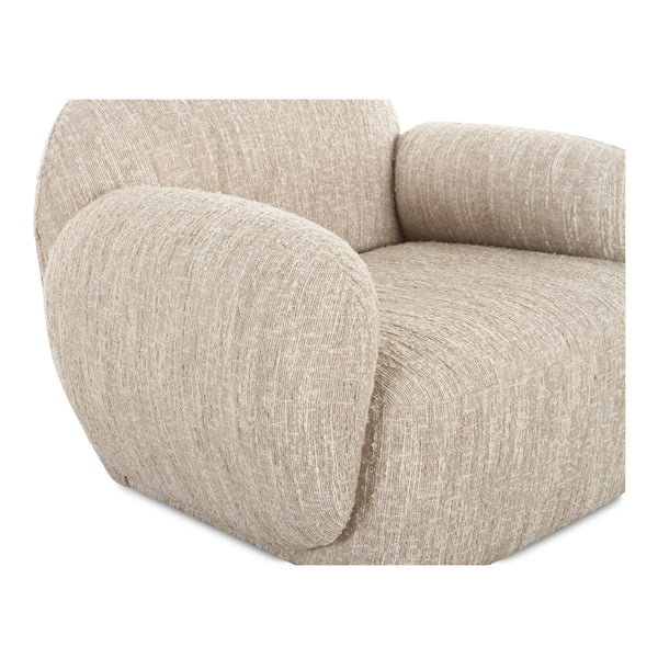 Moe's Home Hazel Lounge Chair – Modern Velvet Seating With Curved Arms For Chic Minimalist Home Décor Beige Upholstery, 90% Polyester,10% Acrylic,Plywood Frame Oa-1043-34