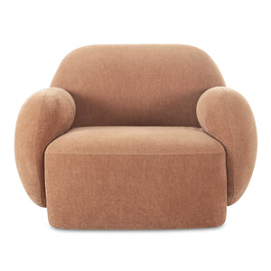Moe's Home Hazel Lounge Chair – Modern Velvet Seating With Curved Arms For Chic Minimalist Home Décor Brown Upholstery, 100% Polyester,Plywood Frame Oa-1043-42