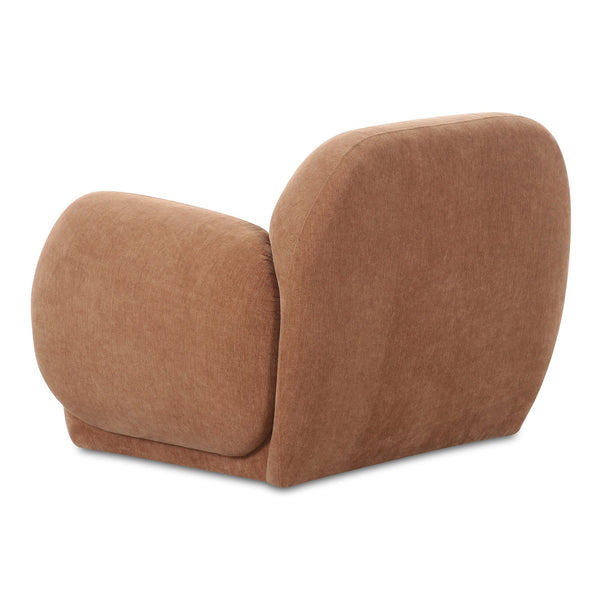 Moe's Home Hazel Lounge Chair – Modern Velvet Seating With Curved Arms For Chic Minimalist Home Décor Brown Upholstery, 100% Polyester,Plywood Frame Oa-1043-42