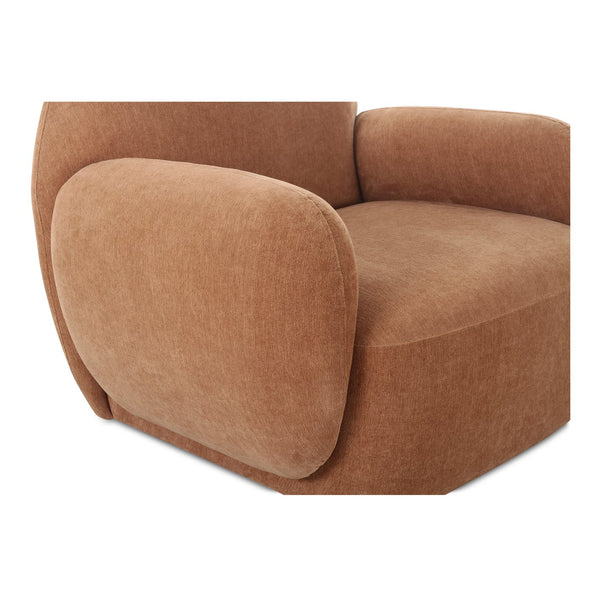 Moe's Home Hazel Lounge Chair – Modern Velvet Seating With Curved Arms For Chic Minimalist Home Décor Brown Upholstery, 100% Polyester,Plywood Frame Oa-1043-42