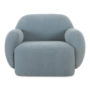 Moe's Home Hazel Lounge Chair – Modern Velvet Seating With Curved Arms For Chic Minimalist Home Décor Blue Upholstery, 100% Polyester,Plywood Frame Oa-1043-45