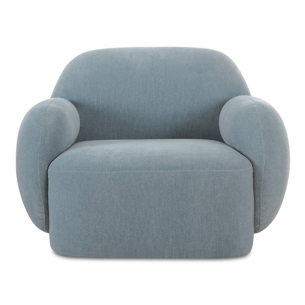 Moe's Home Hazel Lounge Chair – Modern Velvet Seating With Curved Arms For Chic Minimalist Home Décor Blue Upholstery, 100% Polyester,Plywood Frame Oa-1043-45
