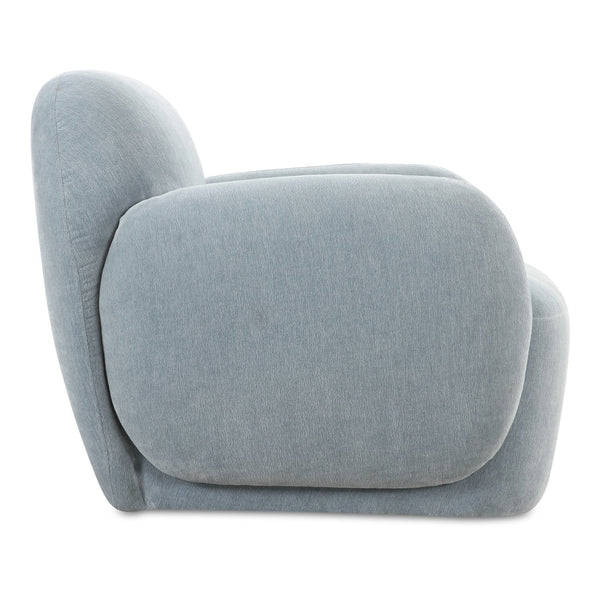 Moe's Home Hazel Lounge Chair – Modern Velvet Seating With Curved Arms For Chic Minimalist Home Décor Blue Upholstery, 100% Polyester,Plywood Frame Oa-1043-45