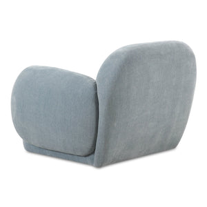 Moe's Home Hazel Lounge Chair – Modern Velvet Seating With Curved Arms For Chic Minimalist Home Décor Blue Upholstery, 100% Polyester,Plywood Frame Oa-1043-45