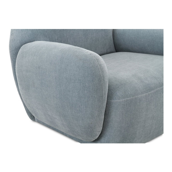 Moe's Home Hazel Lounge Chair – Modern Velvet Seating With Curved Arms For Chic Minimalist Home Décor Blue Upholstery, 100% Polyester,Plywood Frame Oa-1043-45