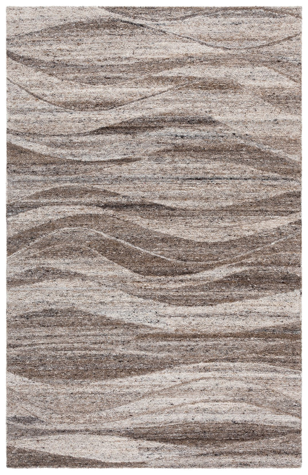 Safavieh Oakwood Hand-Tufted Natural Grey Wool-Cotton Rug — Low-Profile Minimalist Texture For Cozy Rooms 4'-0" x 6'-0" OAK102A-4