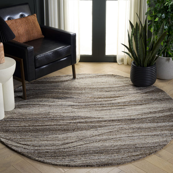Safavieh Oakwood Hand-Tufted Natural Grey Wool-Cotton Rug — Low Pile, Artisanal Texture For Modern Living Decor 6'-0" x 6'-0" OAK102A-6SQ