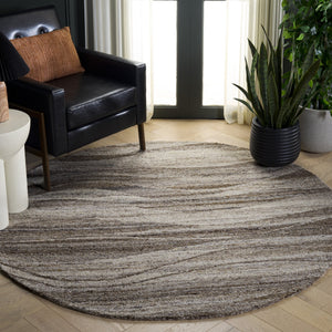 Safavieh Oakwood Hand‑Tufted Round Rug In Natural Grey — Wool‑Cotton Blend, Soft Durable Minimalist Centerpiece 6'-0" x 6'-0" OAK102A-6R