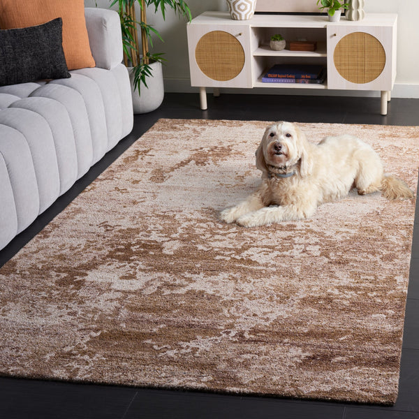 Safavieh Oakwood Hand-Tufted Natural Brown Area Rug — Wool-Cotton Low-Profile Pile, Durable & Versatile 6'-0" x 6'-0" OAK103A-6SQ